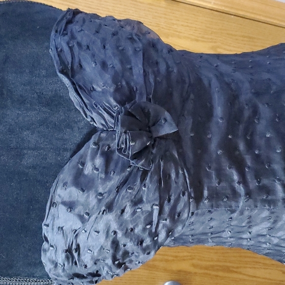 Siri black textured polka-dot silk strapless dress - Picture 2 of 8